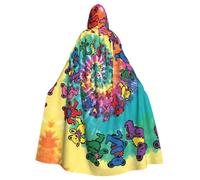 OKFSTY Mantello con cappuccio grande per Halloween con stampa di orso del Ringraziamento che balla 140 cm di lunghezza, adatto per costumi in maschera, Comic Con