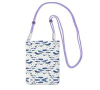 OKFSTY Piccola borsa a tracolla ultraleggera con stampa balena blu, borsa a tracolla per smartphone, borsa a tracolla adatta per la maggior parte dei telefoni, Viola, Taglia unica