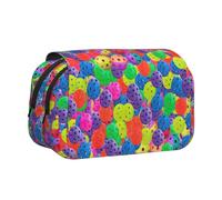 OKFSTY Pickleball - Astuccio portapenne a doppio strato, con stampa a colori, grande capacità, per articoli scolastici per bambini, Nero , Taglia unica, Organizer per borse