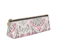 OKFSTY Romantico Parigi Farfalla Classico Design Triangolare Astuccio in Pelle Portatile con Grande Capacità di Stoccaggio Astuccio, bianco, Taglia unica, Astuccio per trucchi
