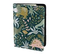 OKFSTY Simpatico dinosauro stampa moda passaporto titolare personalizzato stampato pelle bovina ID titolare viaggio passaporto copertura 5.5 pollici, Nero , Taglia unica