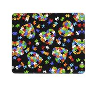 OKFSTY Tappetino per mouse con motivo a cuore e scritta "Consapevolezza sull'autismo", con bordo di blocco, grande base in gomma antiscivolo, tappetino da scrivania per ufficio