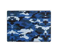 OKFSTY Tappeto blu 80x58 della flanella di stampa di camuffamento dentro, tappeto pronto di inverno non di slittamento per il balcone della camera da letto, durevole assorbente
