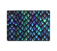 OKFSTY Tappeto in flanella 3D con motivo a squame di drago magico, 203 x 137 cm, tappeto antiscivolo pronto per l'inverno, per camera da letto, balcone, assorbente e durevole