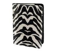 OKFSTY Zebra, porta passaporto con stampa animalier, in pelle bovina stampata, custodia per passaporto da viaggio, 14 cm, Nero , Taglia unica
