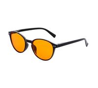 OKH Occhiali Rotondi Anti Luce Blu Filtro Luce Blu al 99% per Computer Telefono, Anti Affaticamento Degli Occhi, Occhiali da Gioco Leggeri e Resistenti (Neri/Arancione)