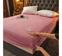 OKHOME Morbido Caldo Peluche Lenzuolo Elastico Coprimaterasso Soffice Corallo Pile Biancheria da Letto Coppia Invernale Biancheria da Letto matrimoniale di Lusso