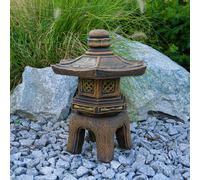 Oki-Gata jap. Lanterna in pietra scultura in pietra 38 cm 11 kg oro cemento a...
