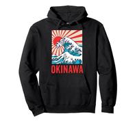 Okinawa Grande Onda Kanigawa Giappone Arti Marziali Giapponesi Felpa con Cappuccio