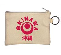 Okinawa Japan Kanji Graphic Portachiavi Portamonete Beige