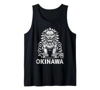 Okinawa Shisa Lion Dog Guardian Giappone Kanji Souvenir Canotta