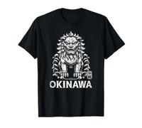Okinawa Shisa Lion Dog Guardian Giappone Kanji Souvenir Maglietta