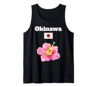 Okinawa souvenir ibisco fiore chitarra bandiera giapponese Canotta