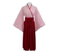 Okita Souji - Costume da kimono rosa per giochi di ruolo, da donna, set completo con parrucca, uniforme per cosplay, Halloween, feste e carnevale