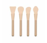 Okiyakusama Pennelli in Silicone per Fondotinta e Correttore, 8 Pezzi con Manico in Legno, per applicazione, Kaki, Beige
