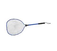 Okiyakusama Rete da Atterraggio Pieghevole Rete Manuale Alluminio Silicone Impugnatura Morbida Adatta per Escursioni E Pesca Ricreativa, Palo Blu Rete Bianca