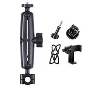 Okiyakusama Supporto per Tablet Universale per Auto Porta Telefono Montaggio Posteriore Testa Snodata Clip Solida in Alluminio Adatto a Fotocamere Action Camera E, 22x4cm