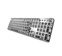 Okiyakusama Tastiera da Gioco Meccanica, Tastiera da Gioco Vintage retrò Punk con 104 Tasti a Risposta Rapida, Tasti Rotondi, per Computer, Donne, Uomini, casa