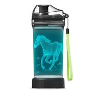 OkiyiD Borraccia per bambini a tema cavallo, tazza sportiva con luce LED 3D a forma di cavallo, 396,9 g, Tritan senza BPA, per campeggio e vacanze (cavallo)