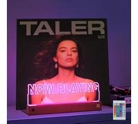 OkiyiD Light Up Now Playing - Supporto per dischi in vinile, decorazione per dischi, base in legno a LED, 16 colori cangianti, con telecomando, per gli amanti della musica, decorazione per la stanza