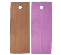 OKJHFD Beauty salon bed sheets, SPA massage table covers, soft and skin friendly, comfortable, refreshing, hygienic, durable, perforated (Purple + dark coffee)