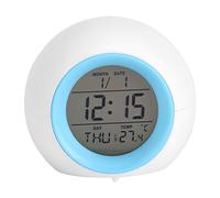 OKJHFD LED Suono Naturale 7 Colori Sveglia Che Cambia Colore Sveglia con Luce Display Digitale Dimmerabile Luce Che Cambia Colore Sveglia con Luce Notturna per La Camera degli Adolescenti