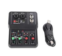 OKJHFD Mixer Audio a 2 Canali, Attrezzatura Per DJ, Console di Missaggio Audio Compatta con Alimentazione USB 48V Per La Registrazione di Musica Karaoke Domestico Karaoke su Internet