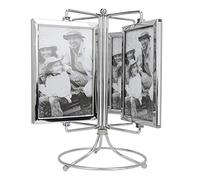 OKJHFD Ruota Panoramica in Metallo per Casa Display Girevole Cornice per Foto Rotante Ristorante Multifunzionale Cornice per Menu Girevole per Foto da 4x6 Pollici