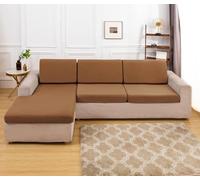OKJK Copri Cuscini per Divano, Copridivano con penisola in Poliestere Elastico, Fodera Protettiva per Divano Universale Quattro Stagioni per Soggiorno (Camel,Normal Size2(M))
