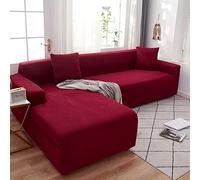 OKJK Copridivano angolare Impermeabile AntiGraffio Gatto,Copridivano con penisola Universale Elasticizzato Confortevole in Pile Polare Moda Tessuto per del Soggiorno,Red Wine,1-Seat 90-140cm