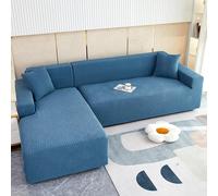 OKJK Copridivano angolare Jacquard, Copridivano con penisola Combinato, per la Copri Divano del Soggiorno, Ideale per Famiglie con Animali Domestici e Bambini (Lake Blue,3 Seater + 2 Seater)