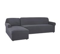 OKJK Copridivano con penisola Elasticizzato Jacquard per Soggiorno, Copridivano angolare Combinato, Lavabile in Lavatrice, Adatto alla Maggior Parte dei divani (Grey,Part A-A 145-185cm)