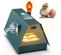 Okkobi M10 Incubatrice per Uova - Ideale per tutte le età - Incubatrice per Uova Automatica Piccola con Girauova Automatico e Controllo Umidità - Lampada per Uova - 10 uova - Verde e Arancione