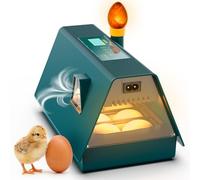 Okkobi M10 Incubatrice per Uova - Ideale per tutte le età - Incubatrice per Uova Automatica Piccola con Girauova Automatico e Controllo Umidità - Lampada per Uova - 10 uova - Verde e Giallo