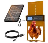 Okkobi Porta Automatica Pollaio Solare - Porta Pollaio con telecomando, Timer e