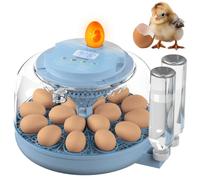 Okköbi Incubatrice per Uova Automatica 18 Uova - Incubatrice Uova con Rotazione Automatica, Controllo Umidità, Bottiglie d’Acqua, Ventilazione, Visualizzazione 360° e Mire-uovo Integrato