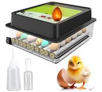 Okköbi OBI-36 Incubatrice 36 uova per galline, papere e altri - Controllo Temperatura - Indicatore Umidità - Rotazione automatica - Candela per uova integrata - GARANZIA 5 ANNI- NUOVE