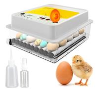 Okköbi OBI-36 Incubatrice Automatica - Incubatrice uova per 36 uova con Rivoltamento Automatico - Incubatrice uova gallina, quaglia e anatra - Giallo