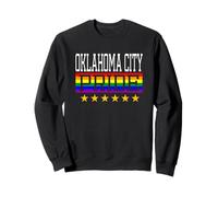 Oklahoma City Pride Gay Lesbiche Queer LGBT Bandiera Arcobaleno Felpa