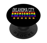 Oklahoma City Pride Gay Lesbiche Queer LGBT Bandiera Arcobaleno PopSockets PopGrip Adesivo