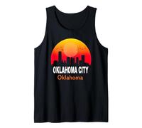 Oklahoma City State USA Vintage Sunset Retro Skyline Canotta