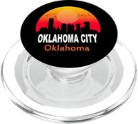 Oklahoma City State USA Vintage Sunset Retro Skyline PopSockets PopGrip per MagSafe