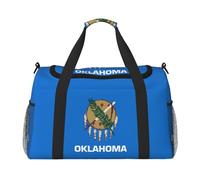 Oklahoma State Flag stampa bagaglio a mano per donne uomini borsa a tracolla weekender per yoga viaggio must-have, nero, Taglia unica