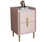 OKLIJ Tavolino, comodino moderno e semplice in legno massello, comodino multifunzionale ultra-sottile di lusso leggero per camera da letto,rosa,30 * 35 * 55 cm