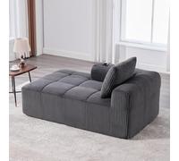 OKMYHOME Divano letto 1 posto con portabicchieri, tasche laterali e cuscino schienale, salotto moderno senza assemblaggio, grigio scuro