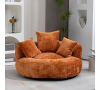 OKMYHOME - Divano letto con 3 cuscini, per interni ed esterni, in ciniglia, colore: Arancione
