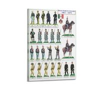 OKNGB Italiano - Poster decorativo da parete su tela, motivo: uniforme di cavalleria, fanteria e artiglieria, stampa moderna su tela, poster decorativo per camera da letto, 40 x 60 cm