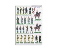 OKNGB Italiano - Poster decorativo da parete su tela, motivo: uniforme di cavalleria, fanteria e artiglieria, stampa moderna, per camera da letto, 30 x 45 cm