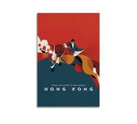 OKNGB Poster decorativo da parete su tela, motivo: Hong Kong, motivo: Hong Kong, salto equestre, poster decorativo moderno, per la camera da letto, per la camera da letto, 40 x 60 cm