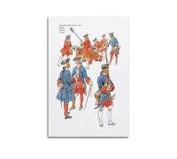 OKNGB Poster stile militare retrò, motivo: reggimento di artiglieria francese, poster decorativo da parete su tela, poster decorativo moderno per camera da letto, per camera da letto, 60 x 90 cm